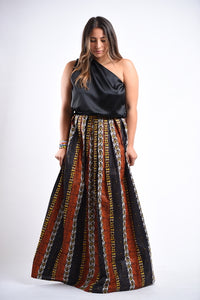 Snake Print Ankara Maxi Skirt