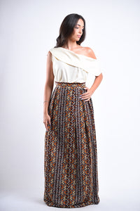 Tribal Print Maxi Skirt