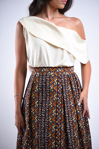 Tribal Print Maxi Skirt