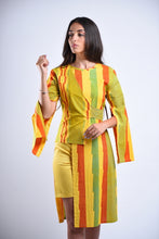 Load image into Gallery viewer, Yellow Tribal Ankara print blazer set
