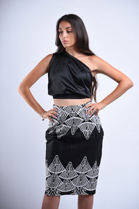 Ankara "Clam" Shell Print Skirt