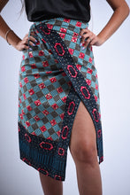 Load image into Gallery viewer, Blue Ankara Wrap Skirt
