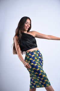 Tropical Leaf Ankara skirt