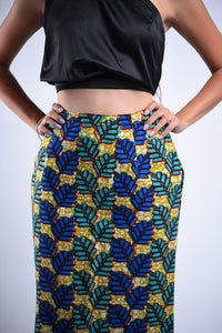 Tropical Leaf Ankara skirt